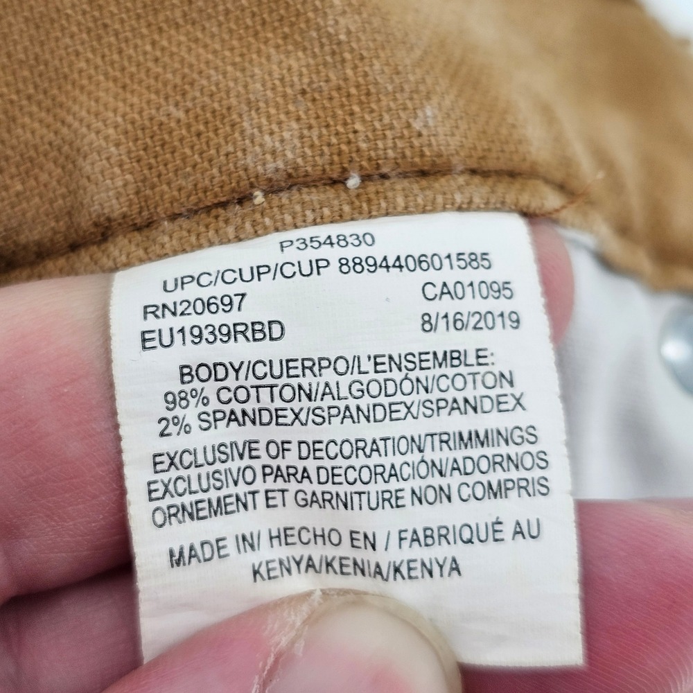 Genuine Dickies Carpenter Pants Mens 40x30 Brown Duck Canvas Stretch - Picture 7 of 9